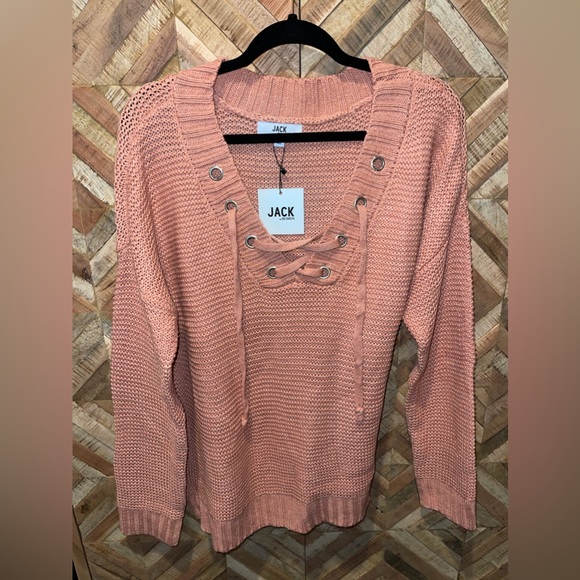 Jack by BB Dakota Lace Up Sweater - Picture 4 of 8